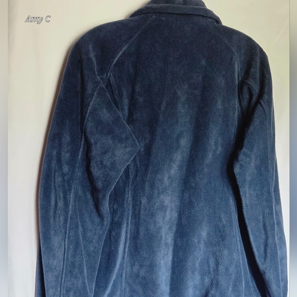 Columbia Dark Blue Fleece Jacket. Zip Pockets, Adjustable Bottem.Size Medium NWT - Picture 2 of 6
